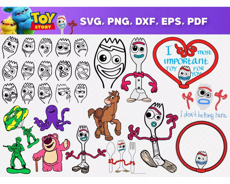 Toy Story Clipart Bundle, PNG & SVG Cut Files for Cricut & Silhouette